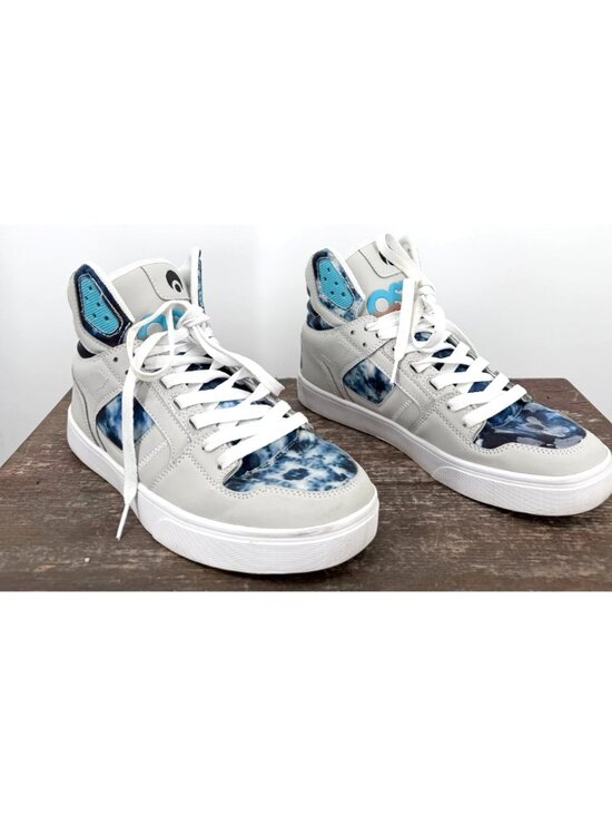 Mens OSIRIS Clone Grey Blue Tie Dye Hi-Top Skate Sneakers 9 Skate Core Streetwea main image 3
